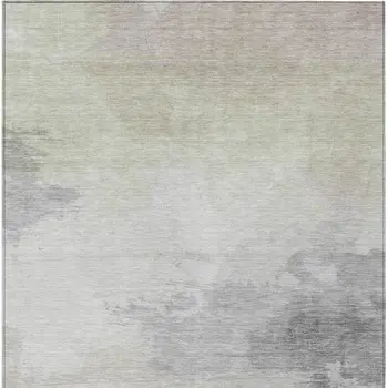 9' X 12' Beige And Taupe Abstract Washable Indoor Outdoor Area Rug