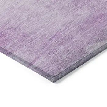 8' X 10' Lilac Lavender And Green Abstract Washable Indoor Outdoor Area Rug