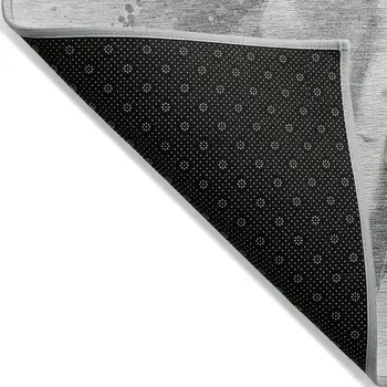 5' X 8' Gray And Silver Abstract Washable Indoor Outdoor Area Rug