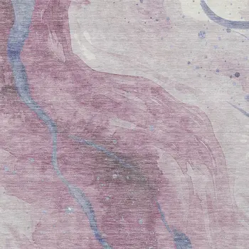 3' X 5' Mauve And Pink Abstract Washable Indoor Outdoor Area Rug