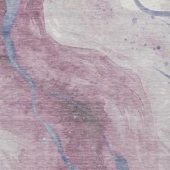 8' X 10' Mauve And Pink Abstract Washable Indoor Outdoor Area Rug
