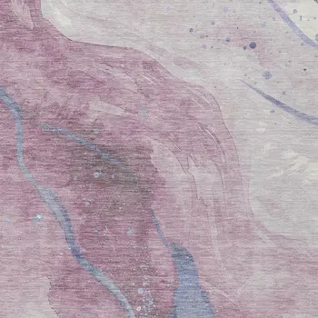 9' X 12' Mauve And Pink Abstract Washable Indoor Outdoor Area Rug