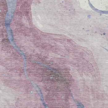 10' X 14' Mauve And Pink Abstract Washable Indoor Outdoor Area Rug