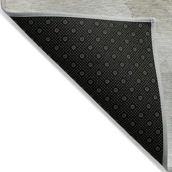 9' X 12' Taupe And Lavender Abstract Washable Indoor Outdoor Area Rug