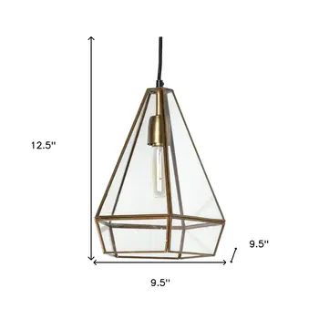 Clear Single Metal Dimmable Ceiling Light With Clear Shades