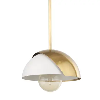White Single Metal Dimmable Ceiling Light With White Shades