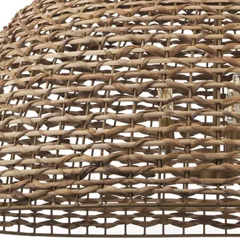 Brown Single Rattan Dimmable Ceiling Light With Brown Shades