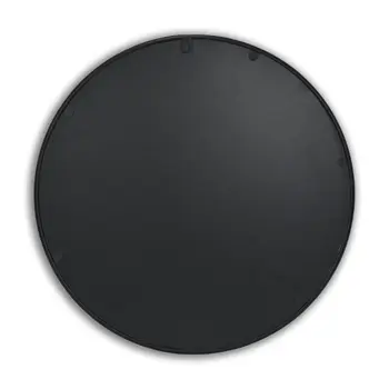 20" Black Metal Round Accent Mirror