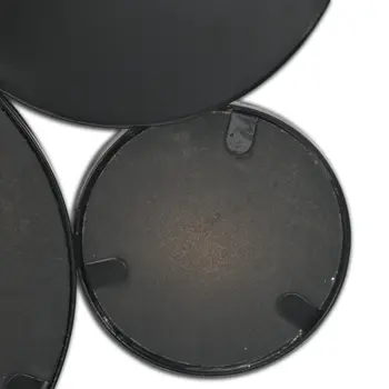 Set Of Eight Black Metal Round Cojoined Accent Mirrors