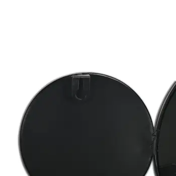 Set Of Eight Black Metal Round Cojoined Accent Mirrors