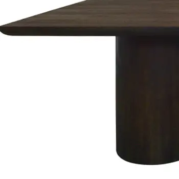 96" Dark Brown Solid Wood Double Pedestal Base Dining Table