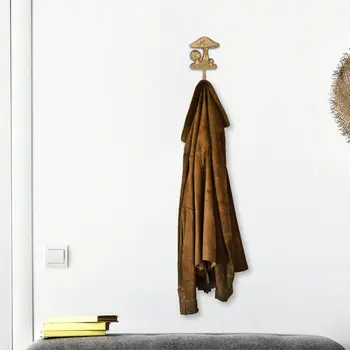 4" Gold Cast Iron Mushroom Wall Hook