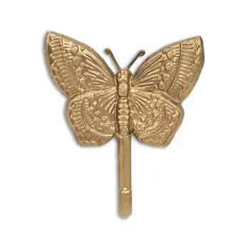 5" Gold Cast Iron Butterfly Wall Hook