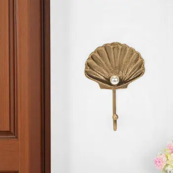 4" Gold Cast Iron Seashell Wall Hook