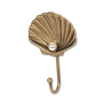 4" Gold Cast Iron Seashell Wall Hook