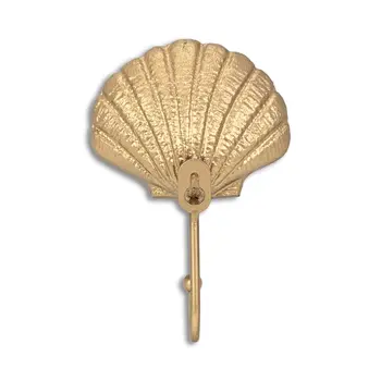 4" Gold Cast Iron Seashell Wall Hook
