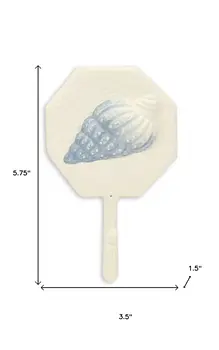 4" Blue And Cream Cast Iron Conch Shell Wall Hook