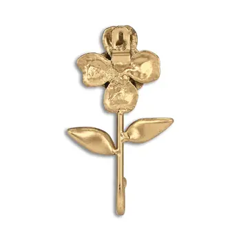 4" Antiqued Gold Cast Iron Flower Wall Hook