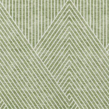 10' X 14' Sage And Ivory Geometric Washable Indoor Outdoor Area Rug