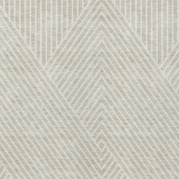 3' X 5' Beige And Ivory Geometric Washable Indoor Outdoor Area Rug