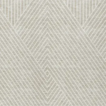 10' X 14' Beige And Ivory Geometric Washable Indoor Outdoor Area Rug