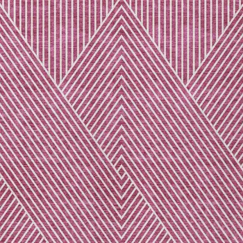 3' X 5' Blush And Ivory Geometric Washable Indoor Outdoor Area Rug