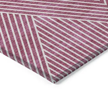 10' X 14' Blush And Ivory Geometric Washable Indoor Outdoor Area Rug