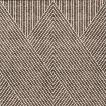 8' X 10' Brown And Ivory Geometric Washable Indoor Outdoor Area Rug