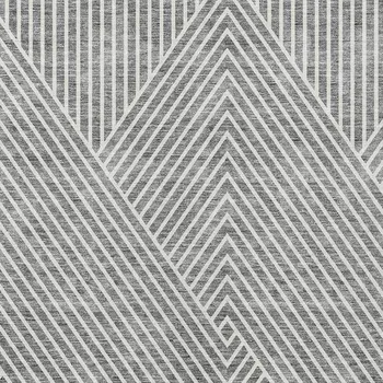 3' X 5' Gray And Ivory Geometric Washable Indoor Outdoor Area Rug