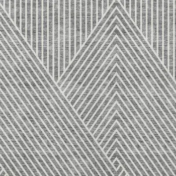 8' X 10' Gray And Ivory Geometric Washable Indoor Outdoor Area Rug