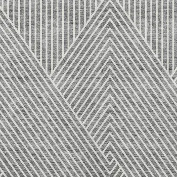 10' X 14' Gray And Ivory Geometric Washable Indoor Outdoor Area Rug