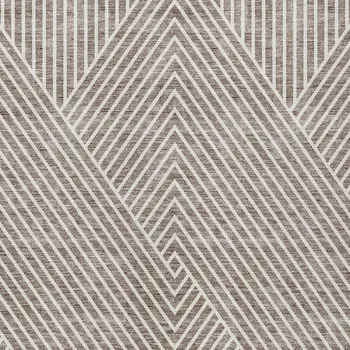 3' X 5' Taupe And Ivory Geometric Washable Indoor Outdoor Area Rug