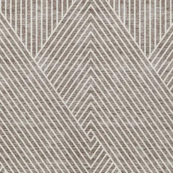 5' X 8' Taupe And Ivory Geometric Washable Indoor Outdoor Area Rug