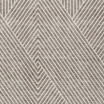 10' X 14' Taupe And Ivory Geometric Washable Indoor Outdoor Area Rug