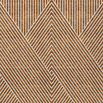 5' X 8' Terra Cotta And Ivory Geometric Washable Indoor Outdoor Area Rug