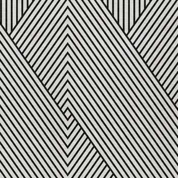 8' X 10' White And Black Geometric Washable Indoor Outdoor Area Rug