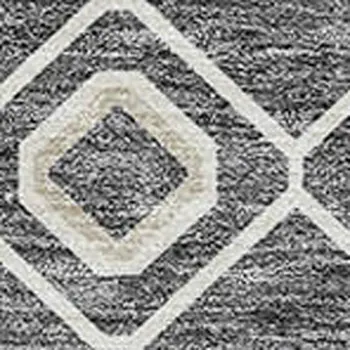 10' X 14' Gray Ivory And Gold Geometric Washable Indoor Outdoor Area Rug