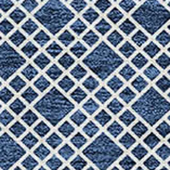 3' X 5' Navy Blue And Ivory Chevron Washable Indoor Outdoor Area Rug