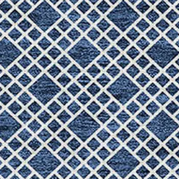 10' X 14' Navy Blue And Ivory Chevron Washable Indoor Outdoor Area Rug