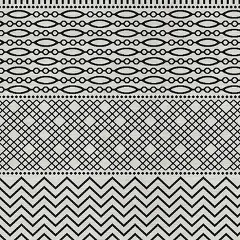 9' X 12' White And Black Chevron Washable Indoor Outdoor Area Rug
