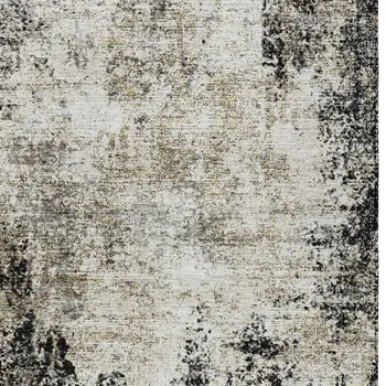 8' X 10' Black Ivory And Beige Abstract Washable Indoor Outdoor Area Rug
