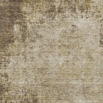 10' X 14' Brown And Beige Abstract Washable Indoor Outdoor Area Rug
