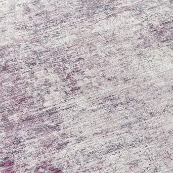 8' Plum And Ivory Round Abstract Washable Indoor Outdoor Area Rug
