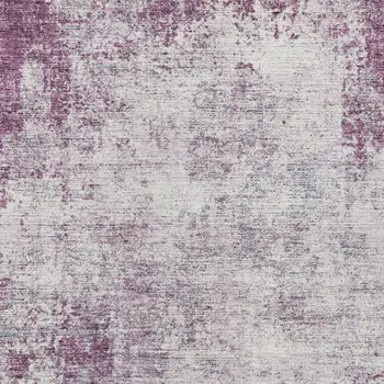 9' X 12' Plum And Ivory Abstract Washable Indoor Outdoor Area Rug