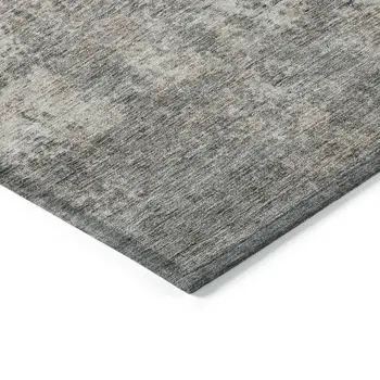9' X 12' Taupe And Ivory Abstract Washable Indoor Outdoor Area Rug