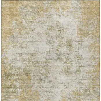 3' X 5' Wheat And Ivory Abstract Washable Indoor Outdoor Area Rug
