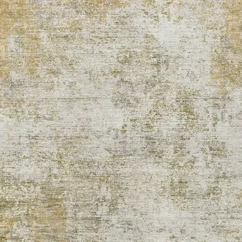 3' X 5' Wheat And Ivory Abstract Washable Indoor Outdoor Area Rug