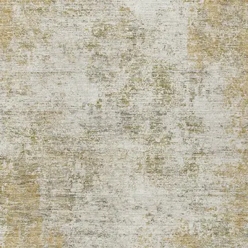 5' X 8' Wheat And Ivory Abstract Washable Indoor Outdoor Area Rug