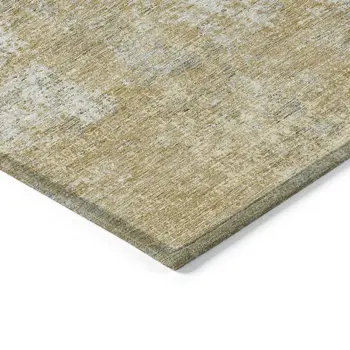8' X 10' Wheat And Ivory Abstract Washable Indoor Outdoor Area Rug