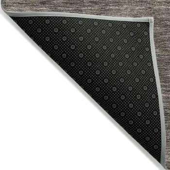 5' X 8' Coffee Taupe And Gold Geometric Washable Indoor Outdoor Area Rug